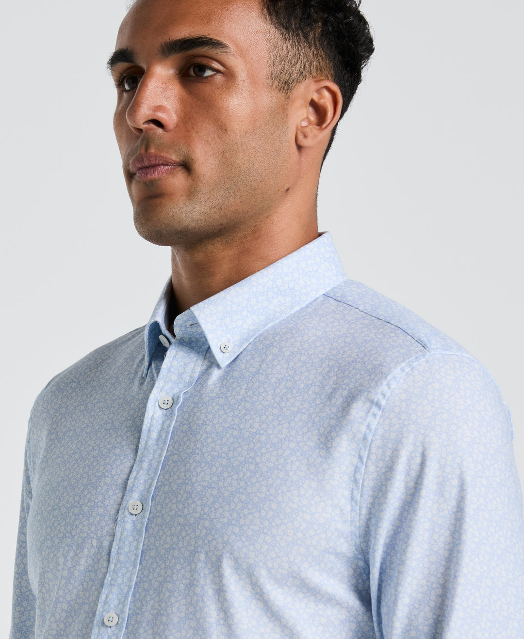 Micro Flower Fields Print Dress Shirt (Blue Dust) 