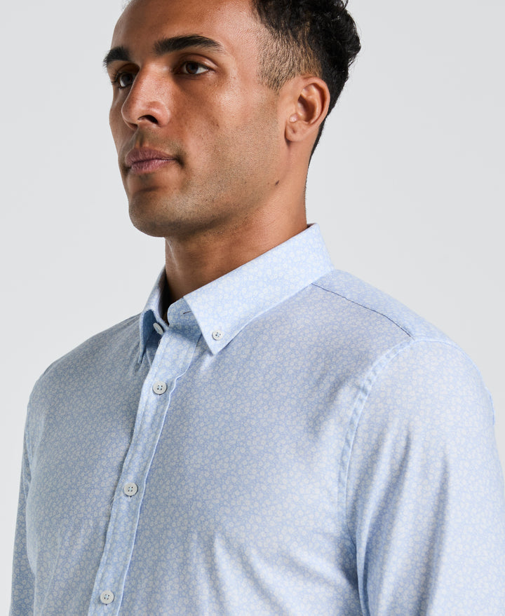 Micro Flower Fields Print Dress Shirt (Blue Dust) 