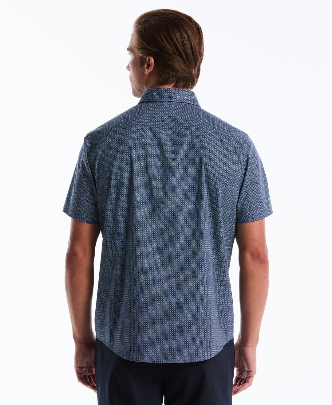 Cotton Stretch Micro Geo Print Shirt (Copen Blue) 