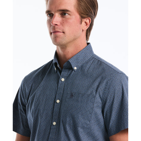 Micro Geo Print Cotton Shirt-Shirts-Original Penguin