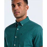Cotton Stretch Micro Geo Print Shirt (Bayou) 