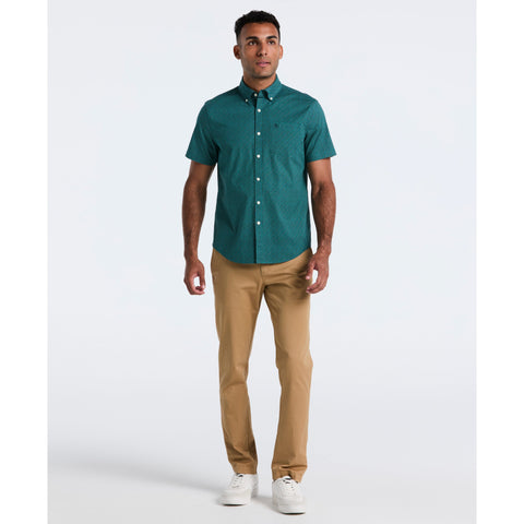 Cotton Stretch Micro Geo Print Shirt (Bayou) 