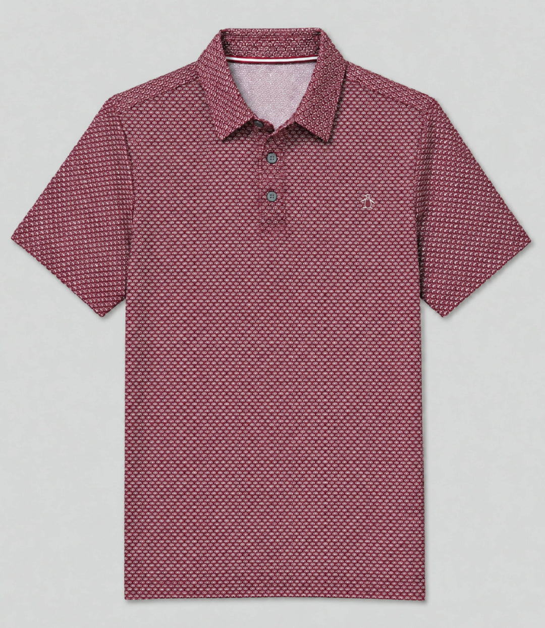 Mid Century Geo Golf Polo-Golf Polos-Burgundy-XS-Original Penguin