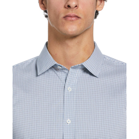 Mini Check Print Dress Shirt  (Dark Sapphire) 