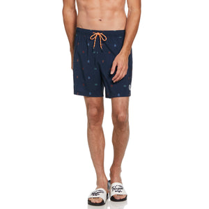 Mini Collegiate Print Swim Short (Dress Blues) 