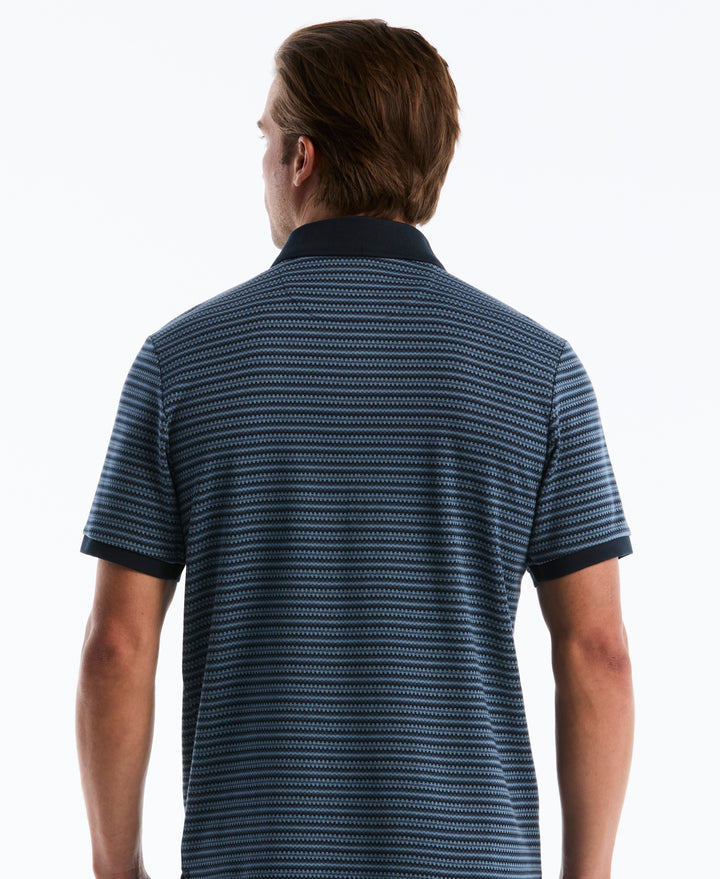 Cotton Mini Fairisle Jacquard Polo (Dark Sapphire) 