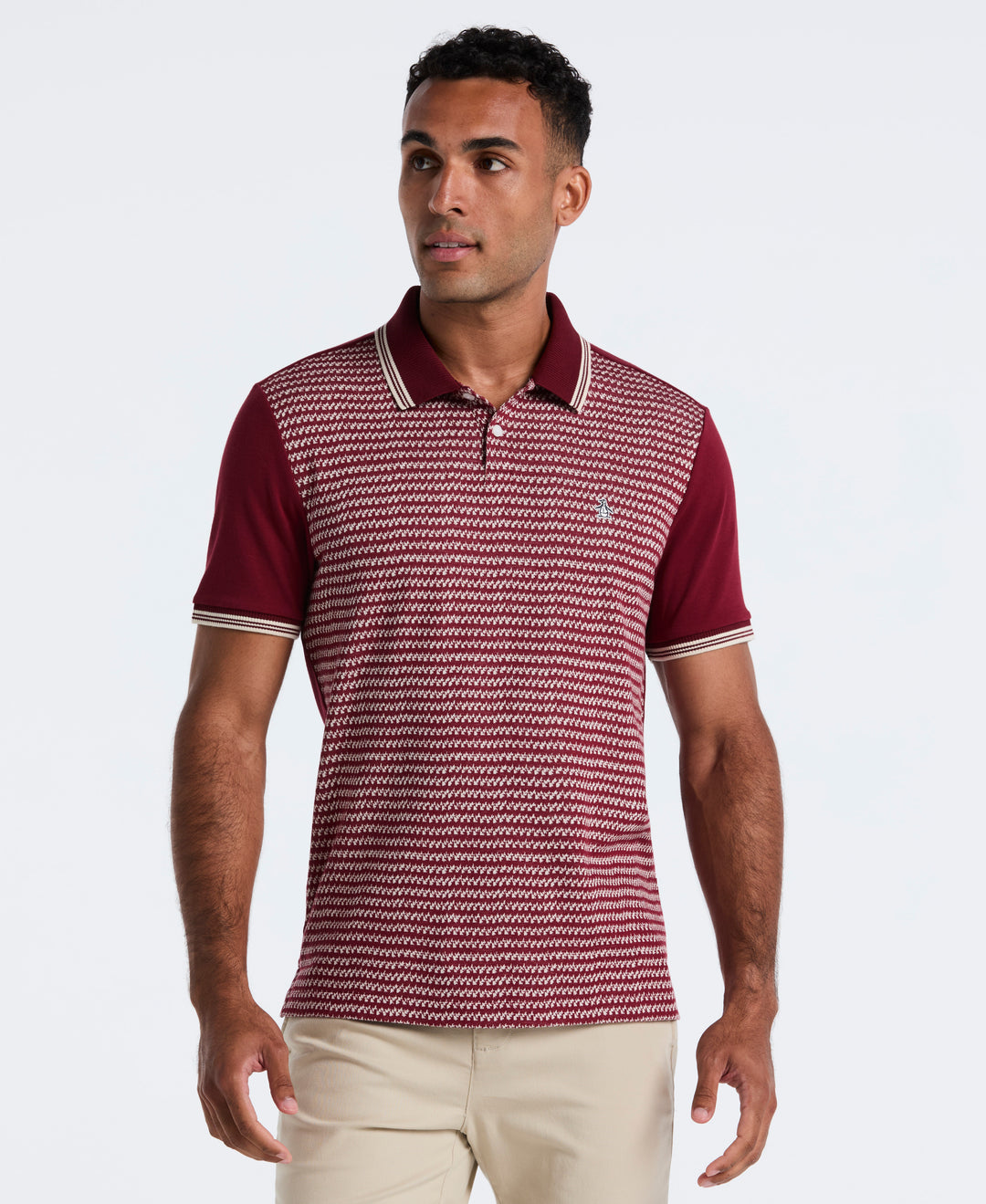Cotton Mini Jacquard Polo (Cabernet) 