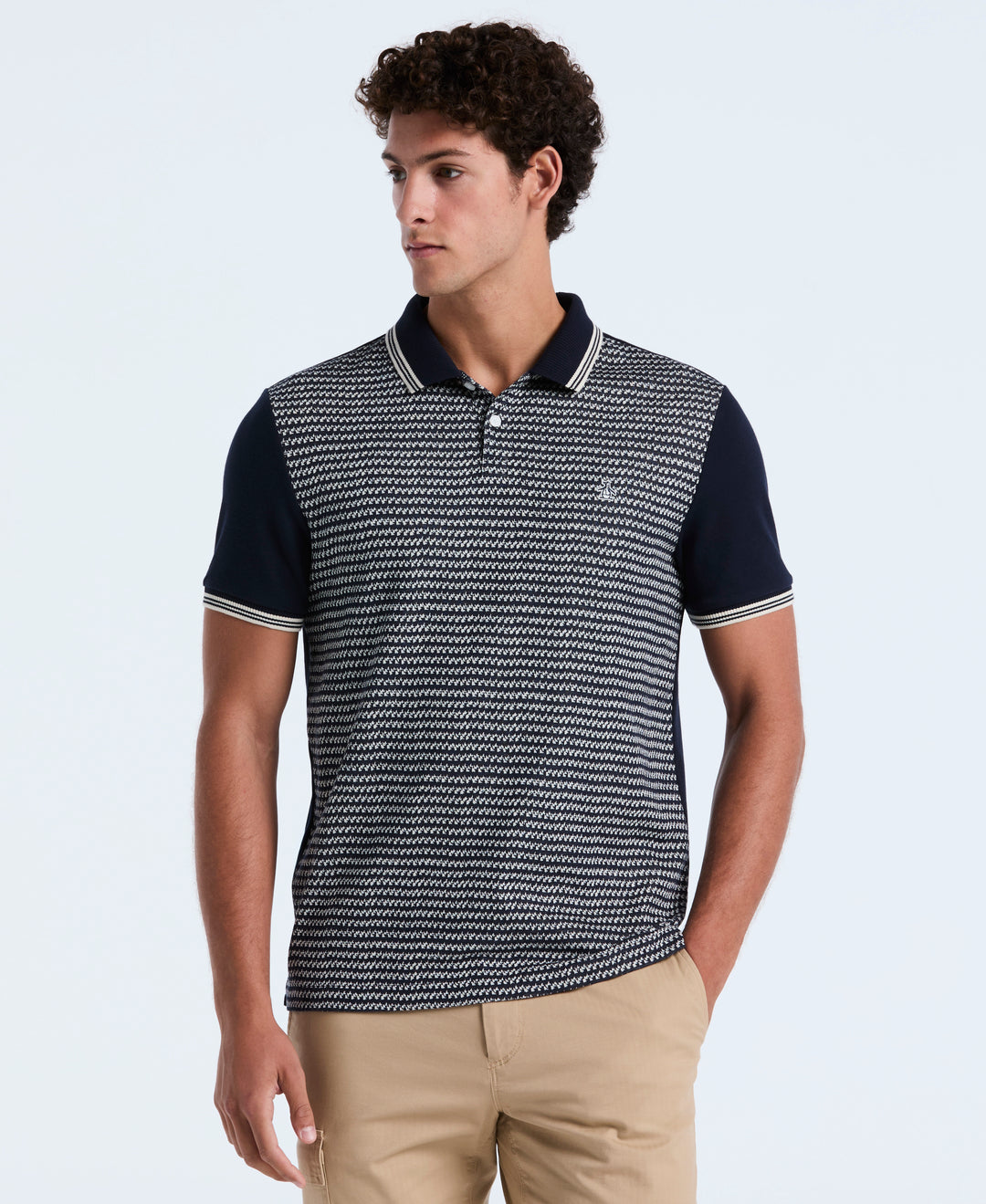Cotton Mini Jacquard Polo (Dark Sapphire) 