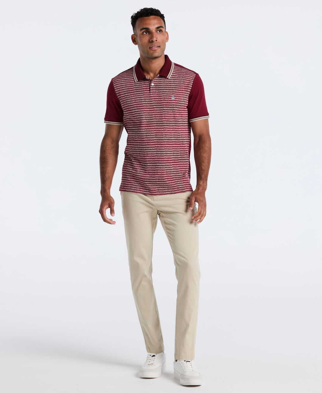 Cotton Mini Jacquard Polo (Cabernet) 