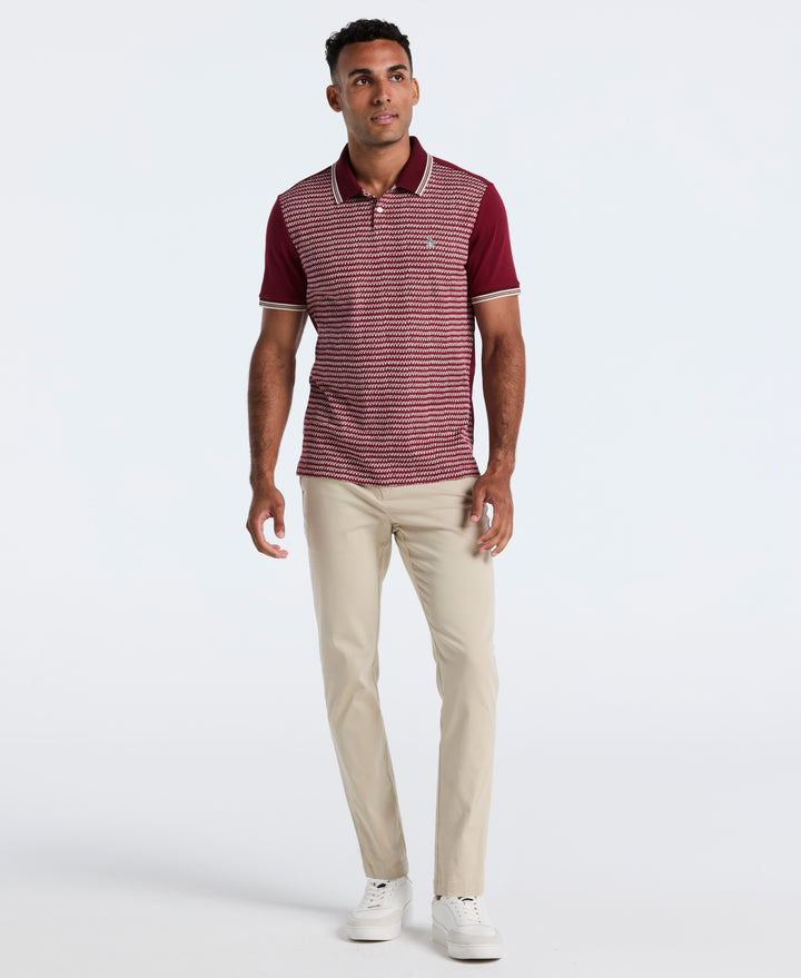 Cotton Mini Jacquard Polo (Cabernet) 