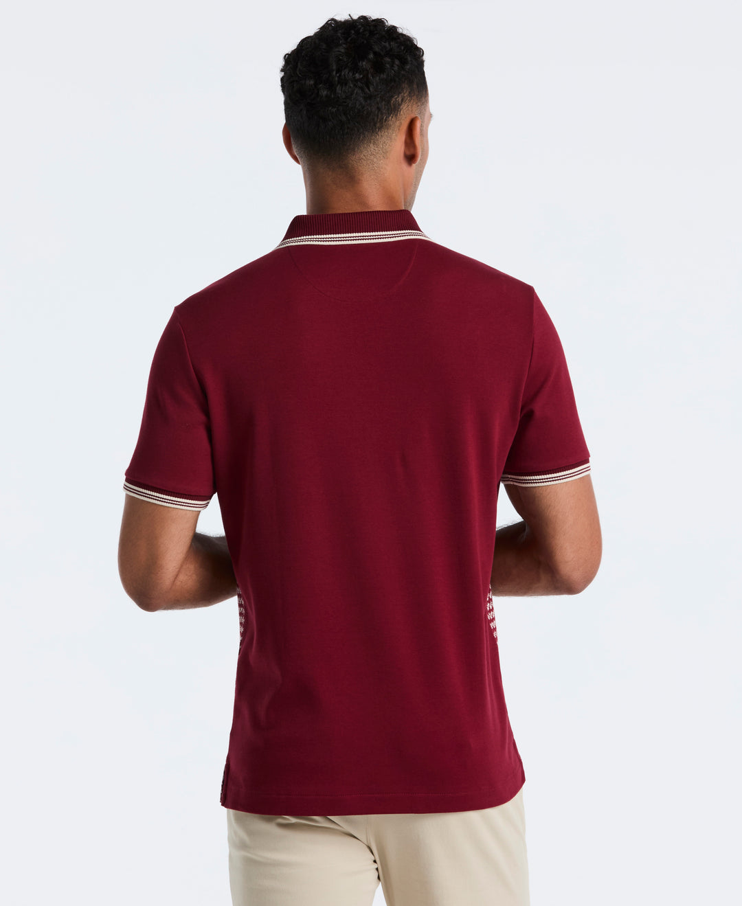 Cotton Mini Jacquard Polo (Cabernet) 