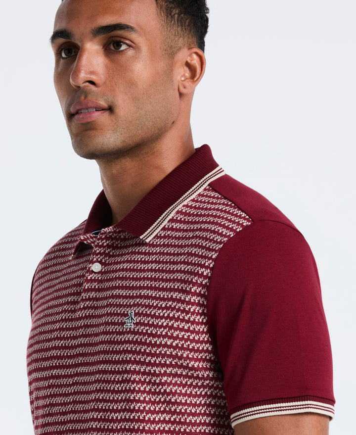 Cotton Mini Jacquard Polo (Cabernet) 