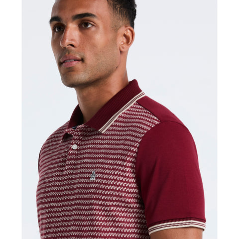 Cotton Mini Jacquard Polo (Cabernet) 