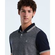 Cotton Mini Jacquard Polo (Dark Sapphire) 