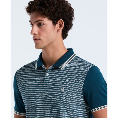 Cotton Mini Jacquard Polo (Reflecting Pond) 
