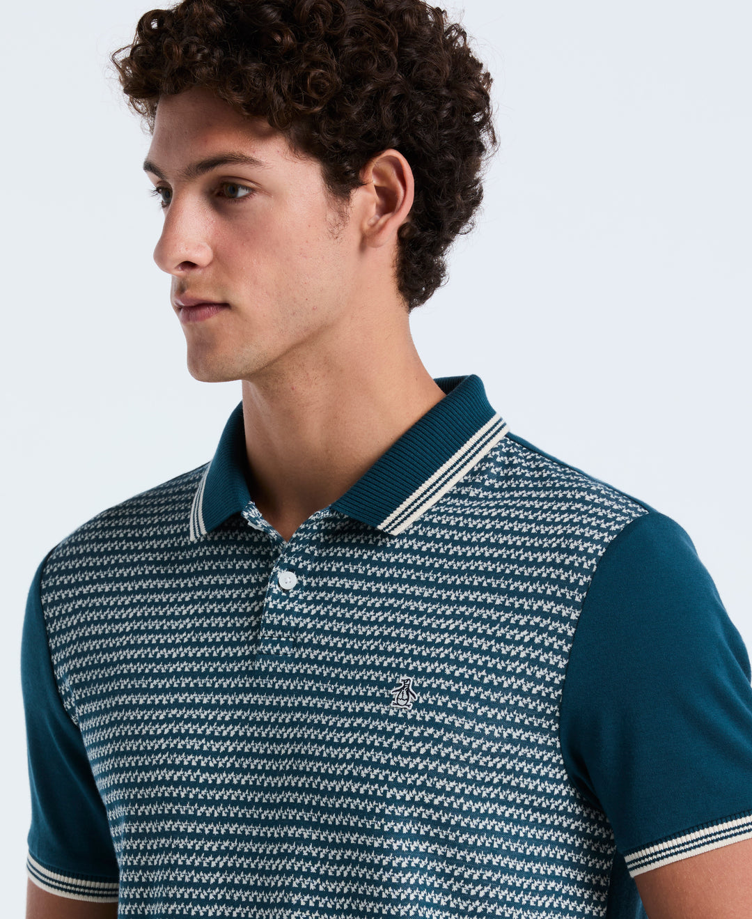 Cotton Mini Jacquard Polo (Reflecting Pond) 