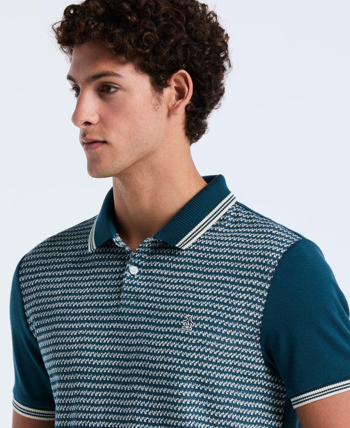 Cotton Mini Jacquard Polo (Reflecting Pond) 
