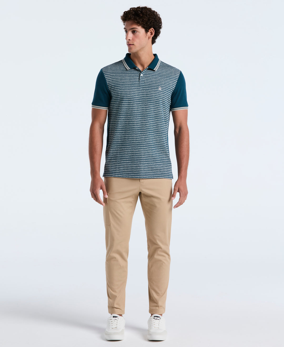 Cotton Mini Jacquard Polo (Reflecting Pond) 