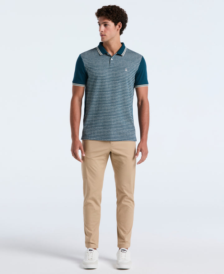 Cotton Mini Jacquard Polo (Reflecting Pond) 