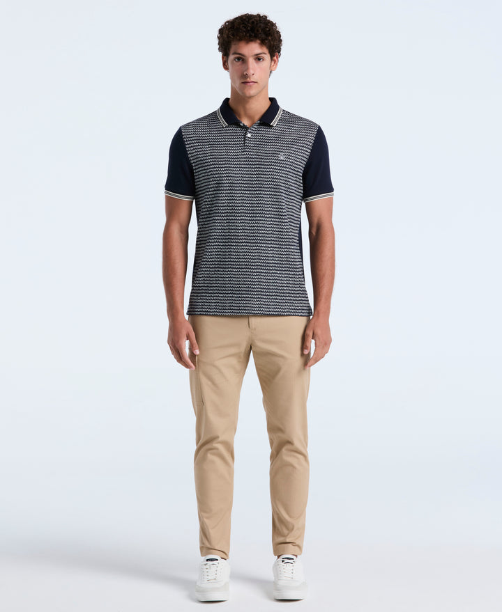 Cotton Mini Jacquard Polo (Dark Sapphire) 