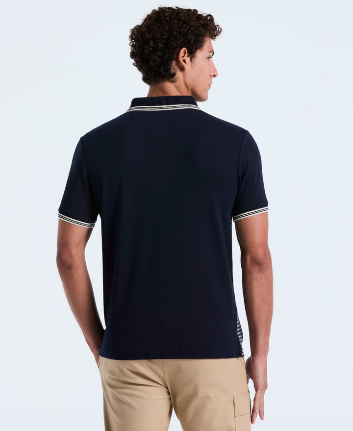 Cotton Mini Jacquard Polo (Dark Sapphire) 