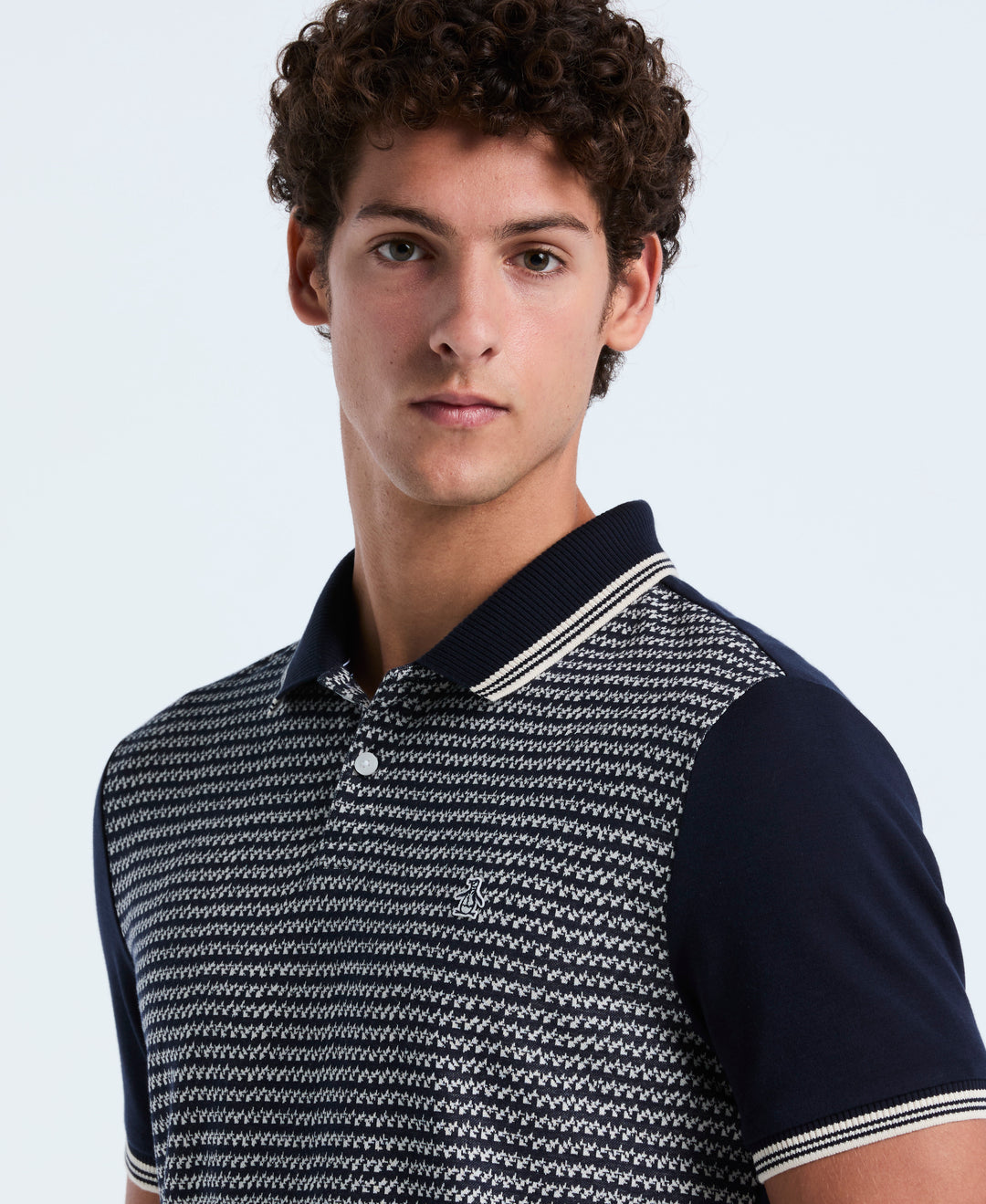 Cotton Mini Jacquard Polo (Dark Sapphire) 