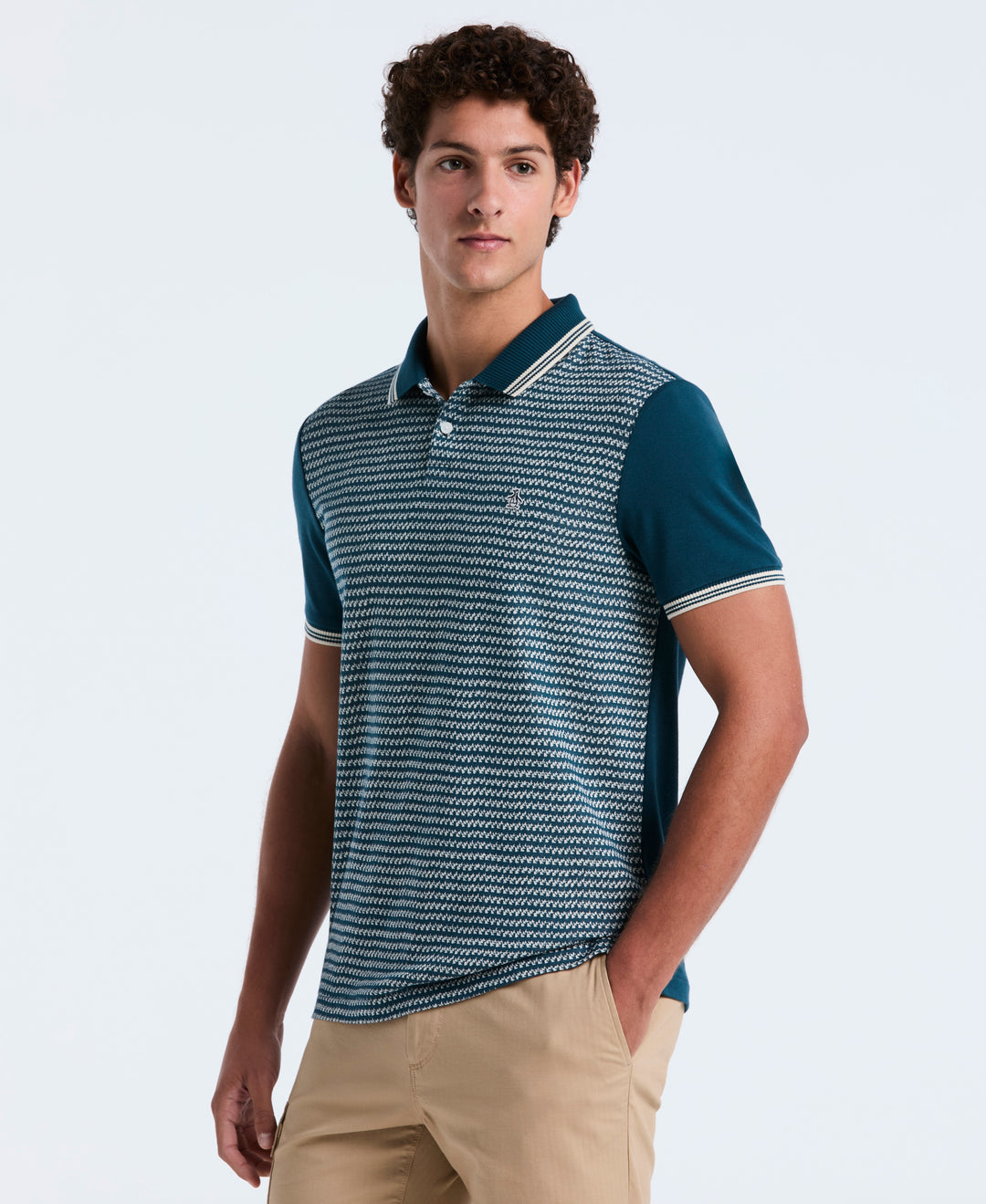 Cotton Mini Jacquard Polo (Reflecting Pond) 