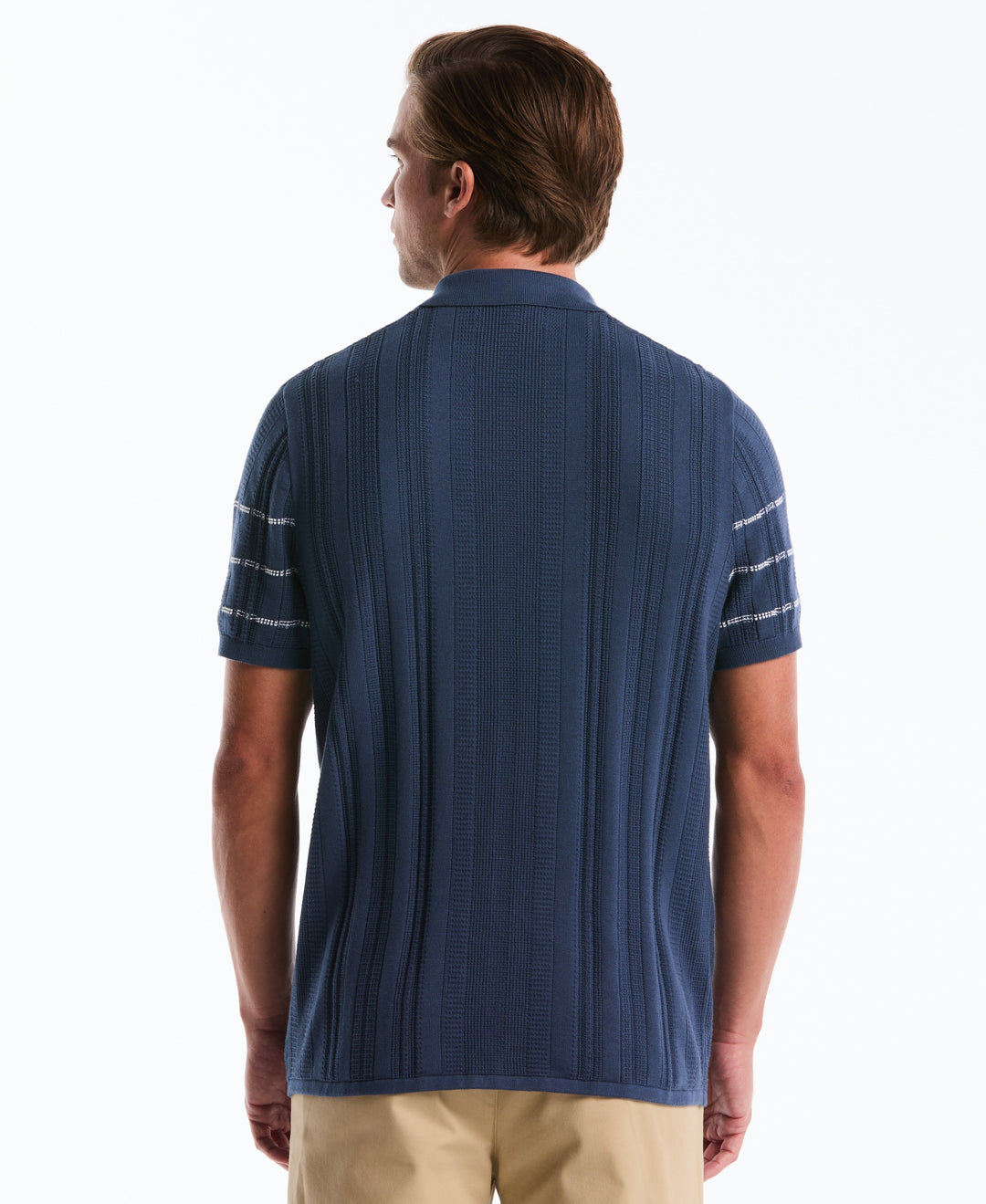 Mix Rib Button Sweater Polo (Sargasso Sea) 