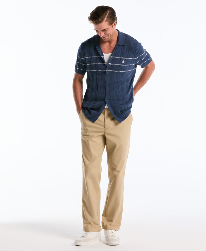 Mix Rib Button Sweater Polo (Sargasso Sea) 