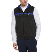 Mixed Media Fleece Golf Hoodie Vest (Dark Caviar Heather) 