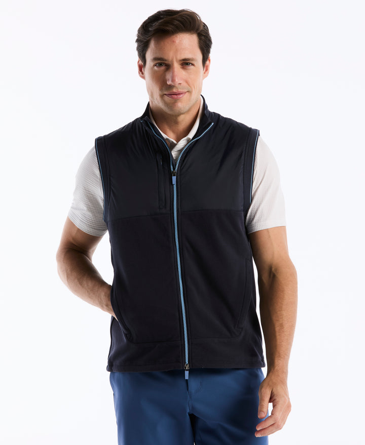 Mixed Media Sleeveless Golf Vest