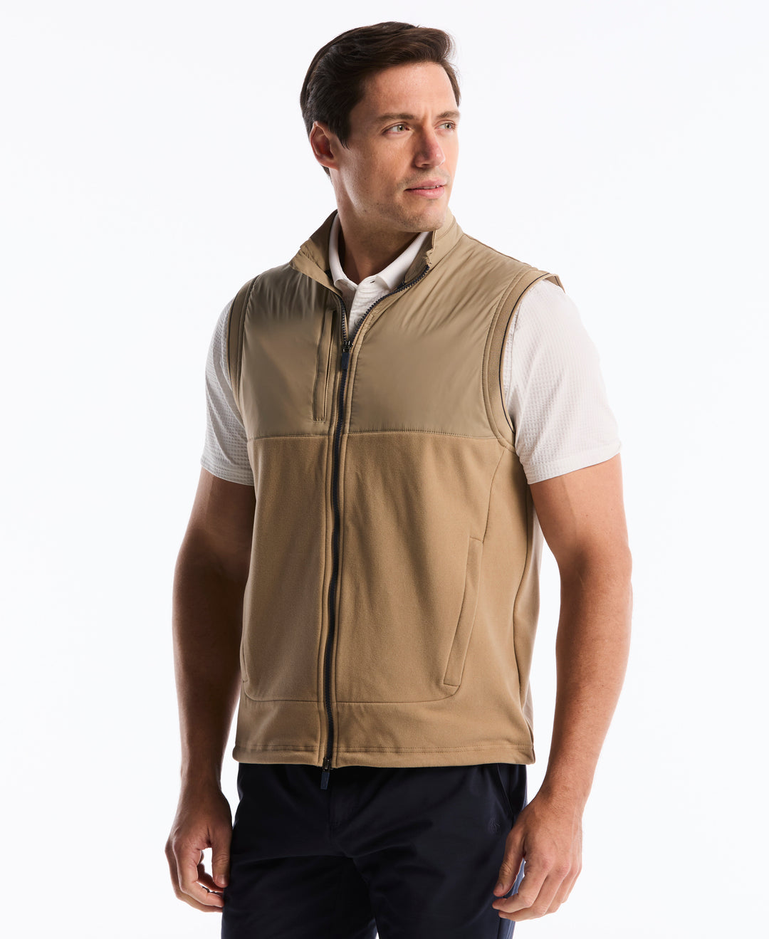 Mixed Media Sleeveless Golf Vest