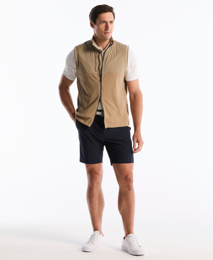 Mixed Media Sleeveless Golf Vest