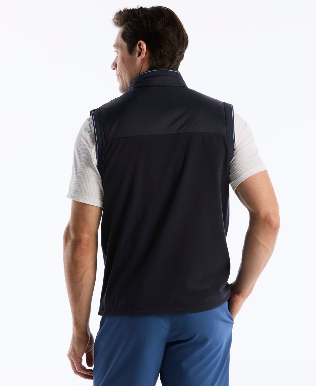 Mixed Media Sleeveless Golf Vest