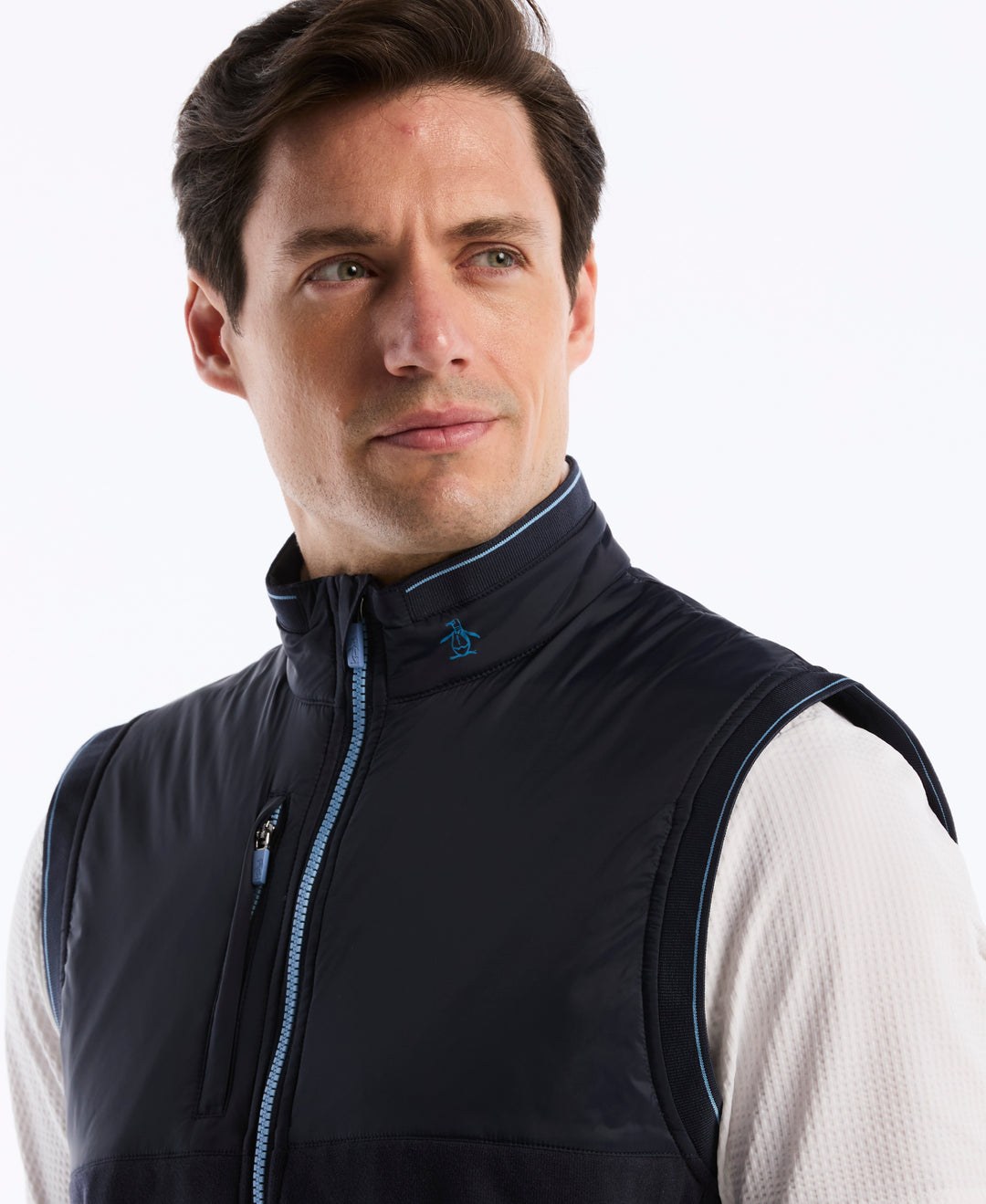 Mixed Media Sleeveless Golf Vest