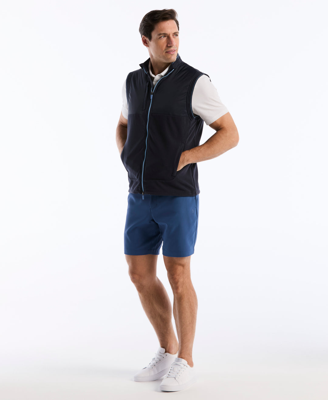 Mixed Media Sleeveless Golf Vest