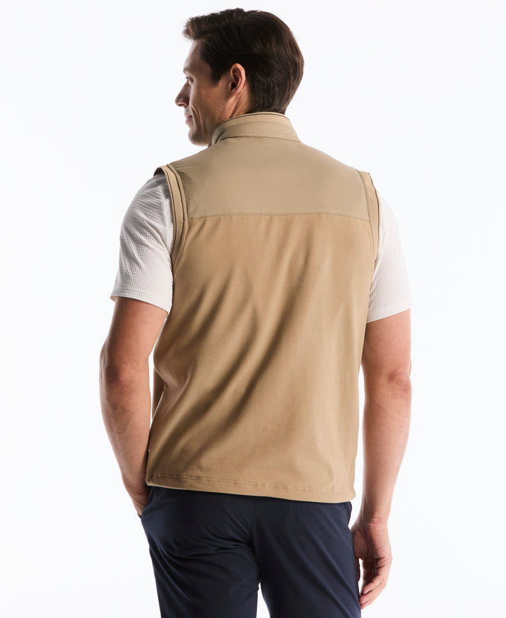 Mixed Media Sleeveless Golf Vest