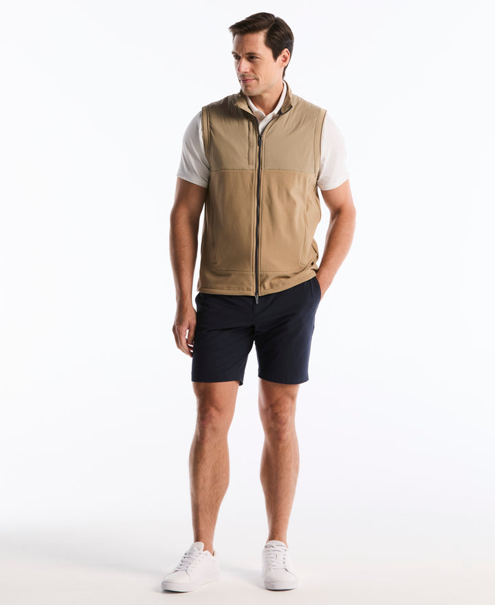 Mixed Media Sleeveless Golf Vest