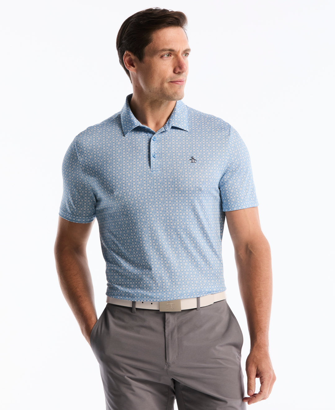 Mod Gingham Golf Polo-Golf Polos-Blissful Blue-XS-Original Penguin