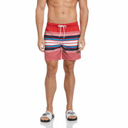 Multi Stripe Swim Shorts (Molten Lava) 