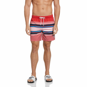 Multi Stripe Swim Shorts (Molten Lava) 