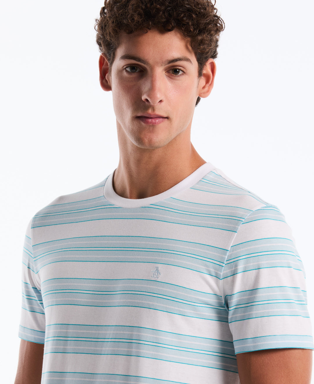 Jersey All-Over Stripe Tee (Bright White) 