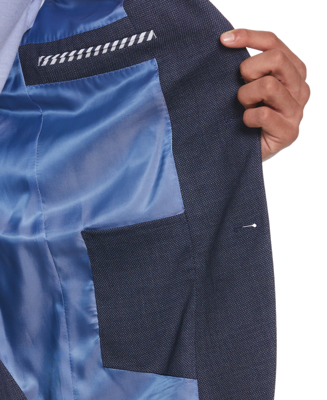 Navy Birdseye Suit Jacket  (Navy) 