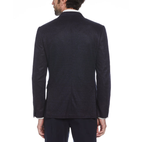 Navy Linen Wool Blend Knit Blazer-Suit Jackets-Original Penguin