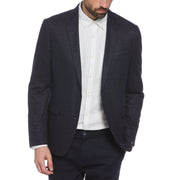 Navy Linen Wool Blend Knit Blazer-Suit Jackets-Original Penguin