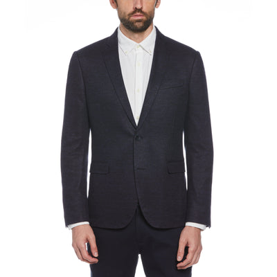 Navy Linen Wool Blend Knit Blazer-Suit Jackets-Original Penguin