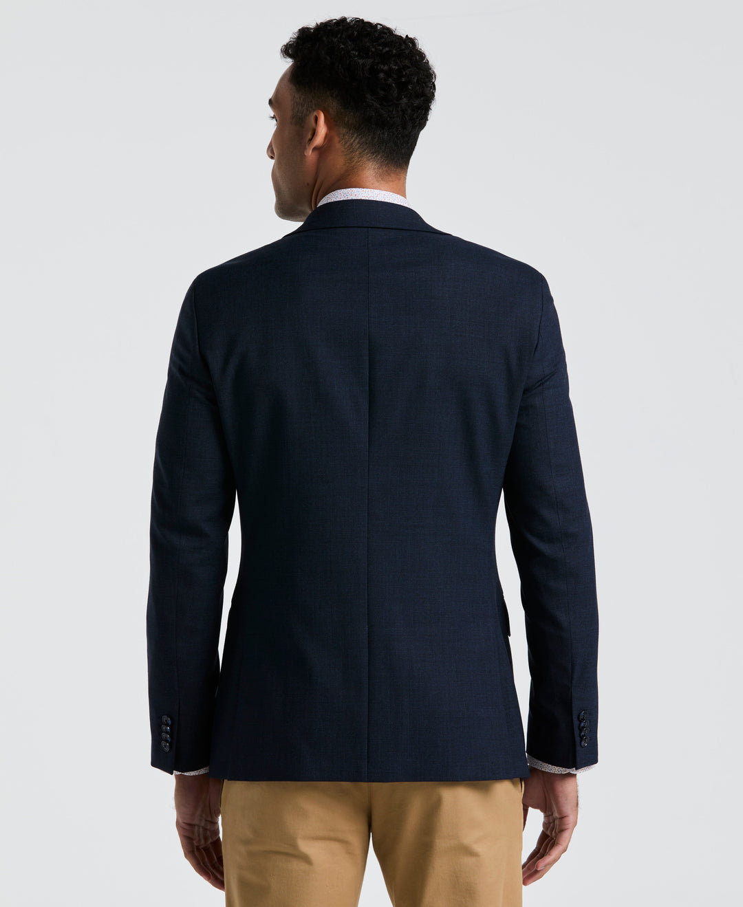 Navy Osmans Wool Poly Blend Suit Jacket  (Navy) 