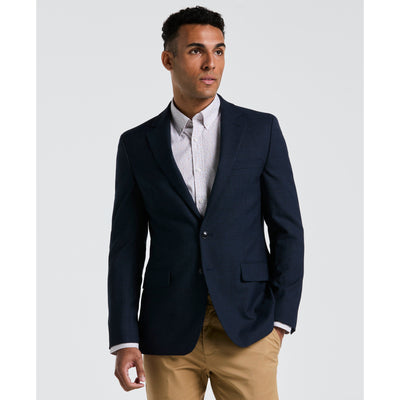Navy Osmans Wool Poly Blend Suit Jacket  (Navy) 