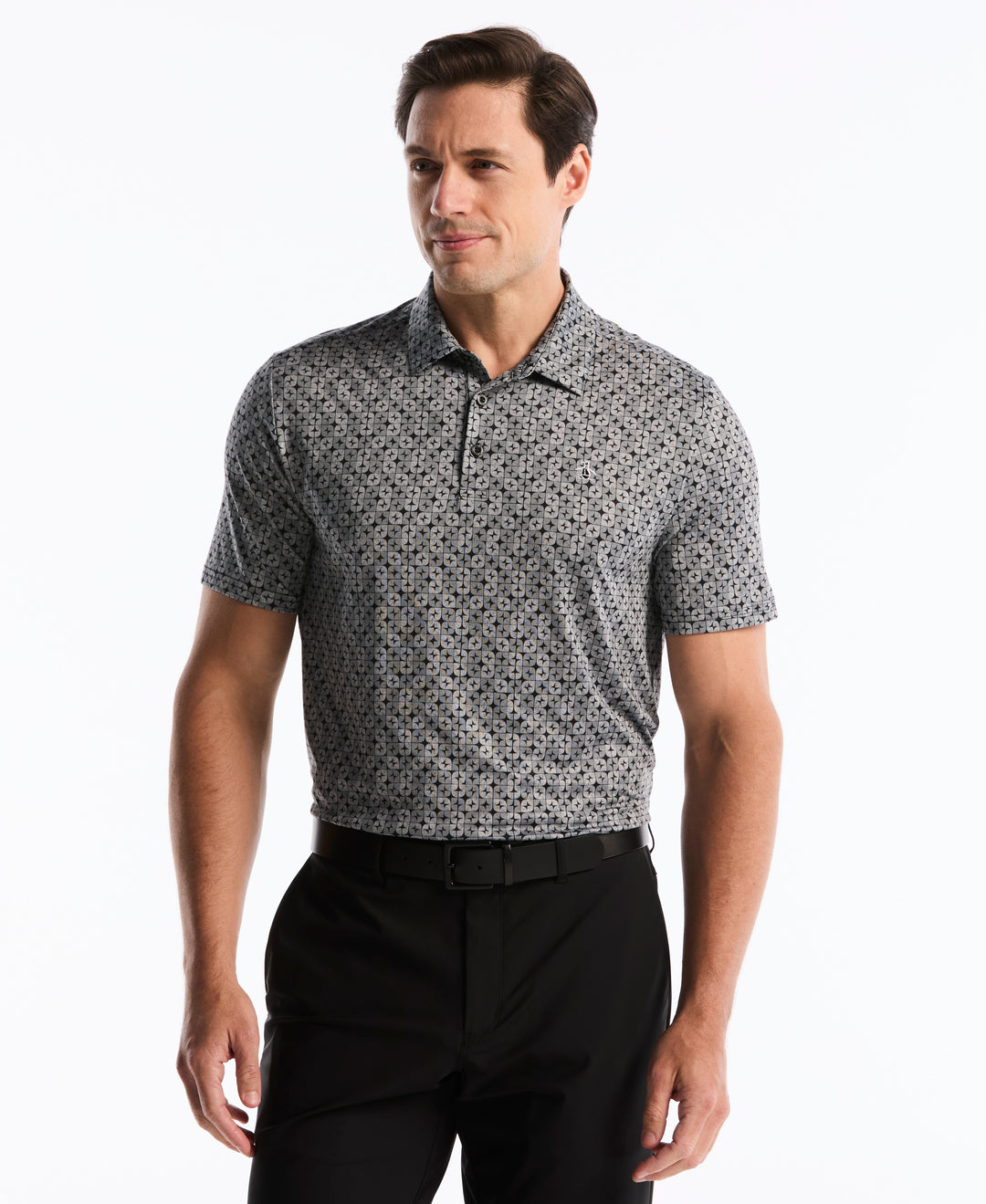 Neo Abstract Geo Golf Polo (Caviar) 