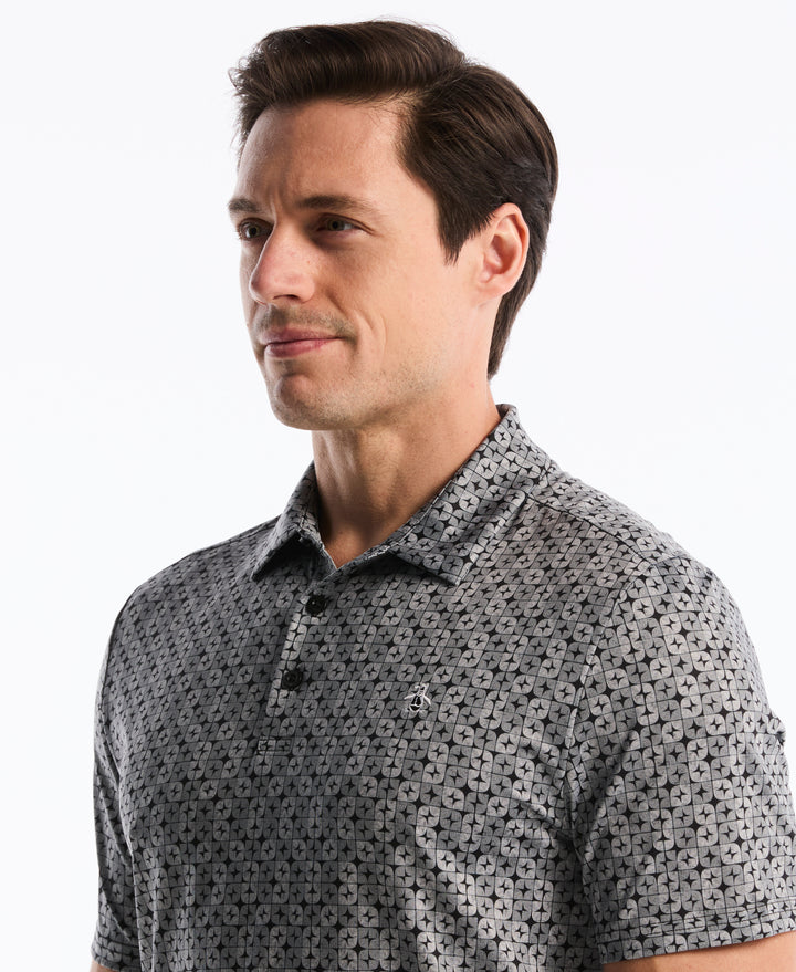 Neo Abstract Geo Golf Polo (Caviar) 